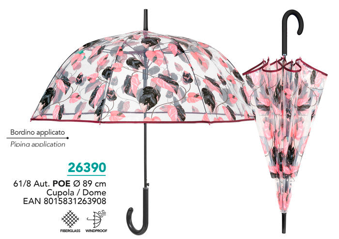 PARAGUAS MUJER 61/8 AUTOMATICO POE HOJAS ROSAS | PERLETTI | 1 UNIDAD | 8015831263908 Imagen principal del producto