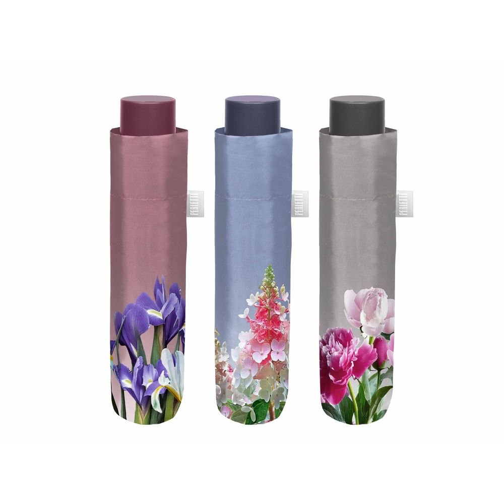 Paraguas Mujer Plegable 54/8 Man Colores Ribete Floral Marca Perletti Imagen principal del producto