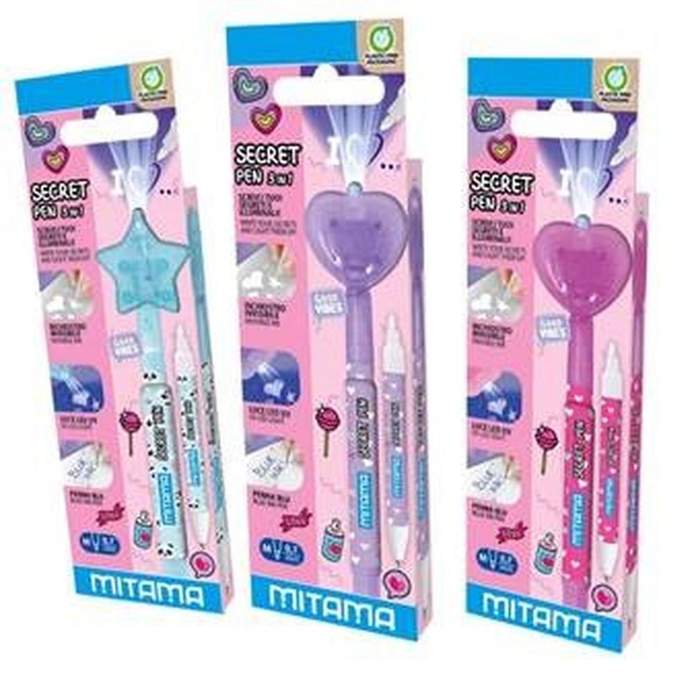 Boligrafo Secreto de Doble Punta y Luz UV MITAMA