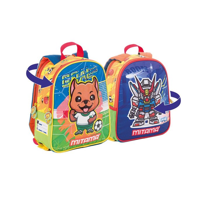 MOCHILA MITAMA SPINNY DOBLE CARA PERRO Y ROBOT | MITAMA Imagen principal del producto
