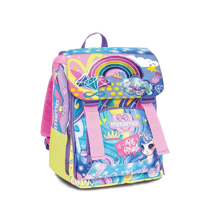 MOCHILA EXTENSIBLE 4ZIP CON SOLAPA ARCOIRIS 33 CM | MITAMA Imagen principal del producto