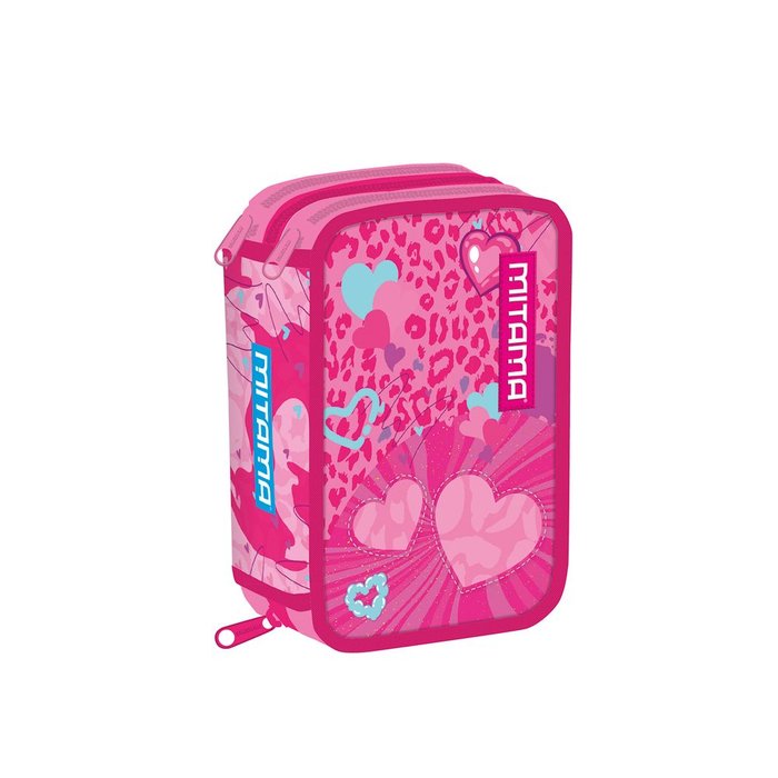 PLUMIER TRIPLE CORAZONES ROSAS | MITAMA Imagen principal del producto