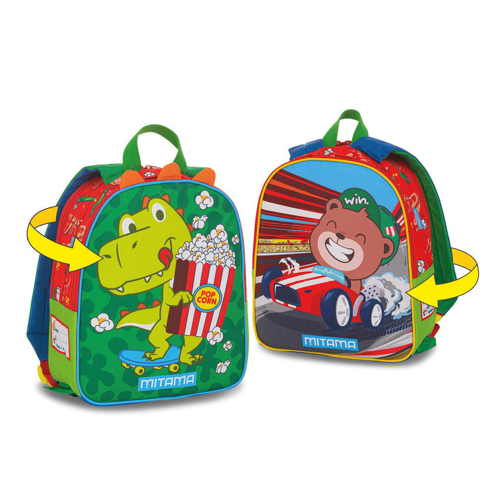 Mochila Mitama Spinny Dino Race marca Mitama