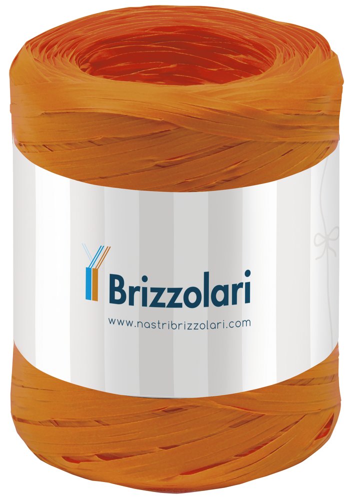 Cinta regalo rafia Brizzolari 5mm 200m naranja