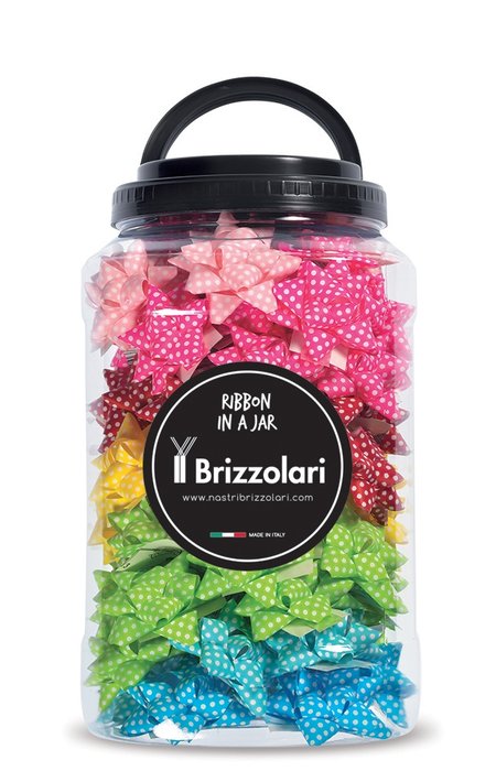 BOTE 120 COCAS ESTRELLAS LUNARES 10M COLORES SURTIDOS | BRIZZOLARI | 1 UNIDAD | 8031653425102 Imagen principal del producto