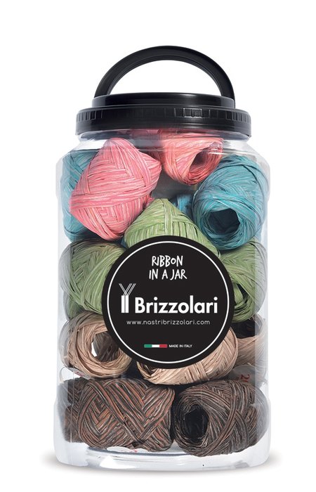 Bote 25 Cinta Regalo Rafia Ovillo 20 Mts Colores Natu Brizzolari Imagen principal del producto