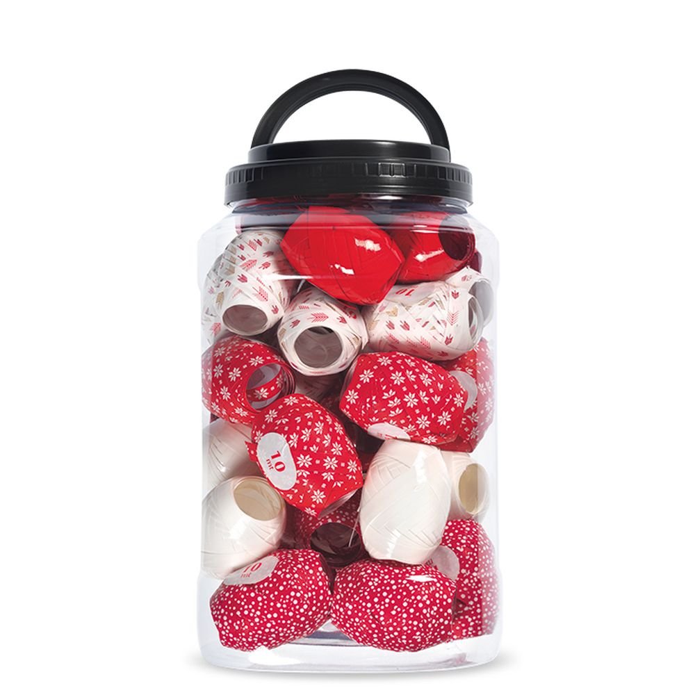 Bote 40 Cinta Regalo Ovillo 10 mm 10 m Red & White Brizzolari
