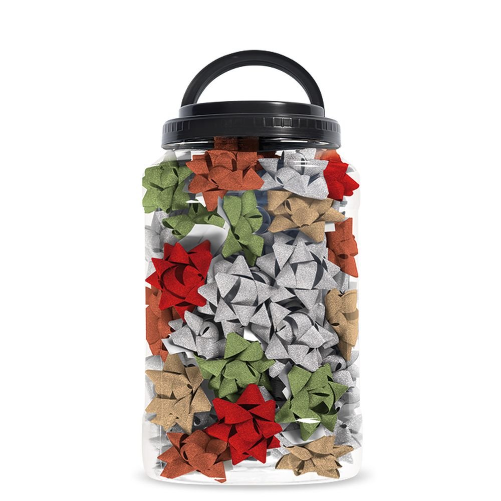 Bote 70 Cocas Estrellas 65 mm Glitter Colores Surtido Marca Brizzolari