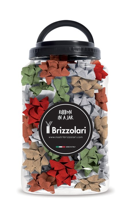 Bote 120 Cocas Estrellas 50 mm Glitter Colores Surtido BRIZZOLARI