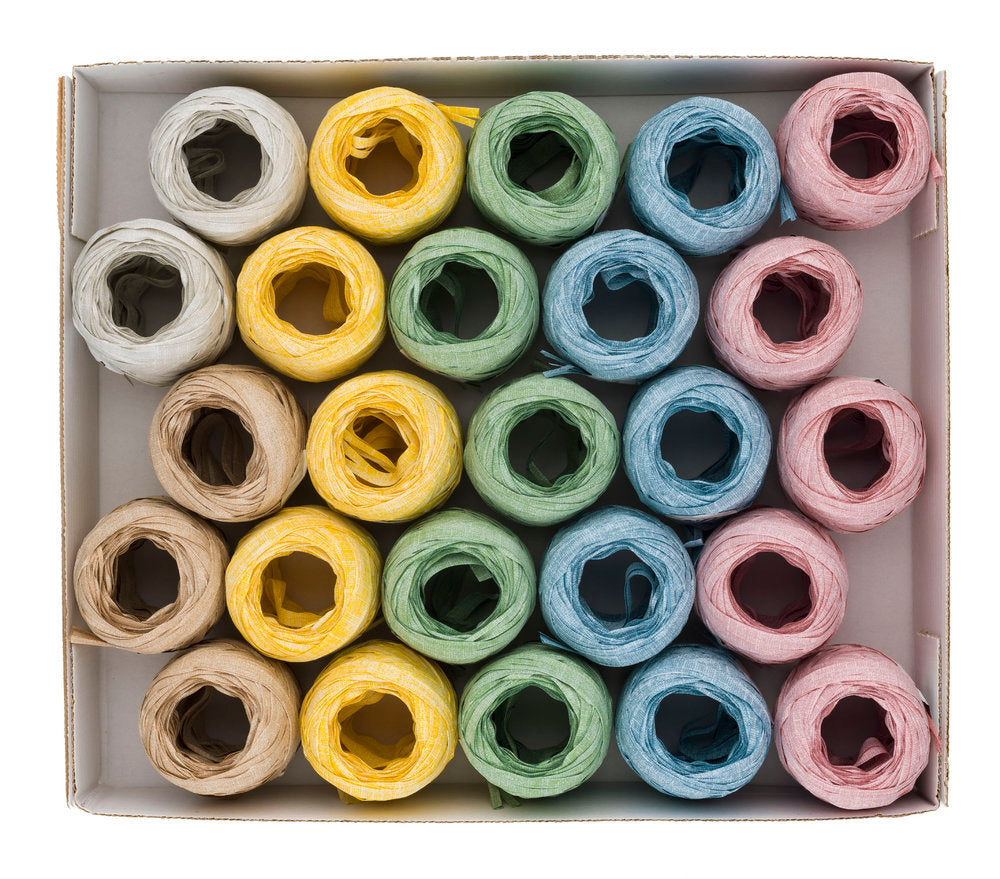 Caja 25 Ovillos Rafia 5 mm 20 m Colores Pasteles Brizzolari