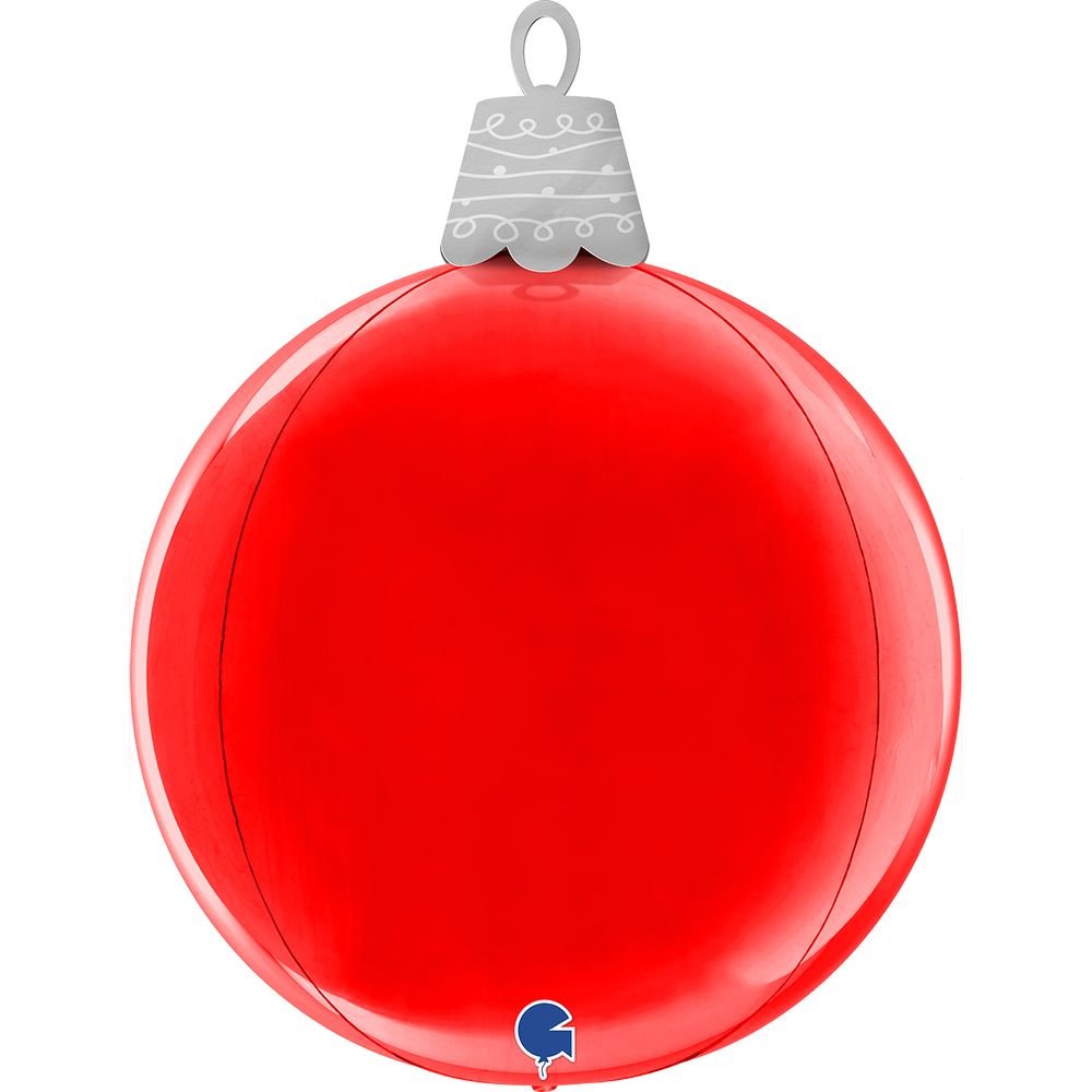 Globo Bola Navideña Roja 4D 53 cm Grabo Balloons