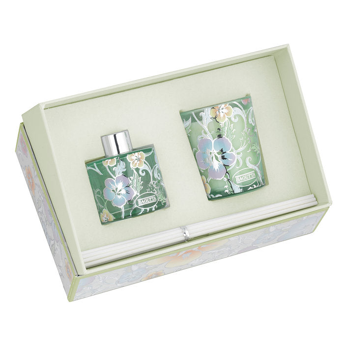 SET MIKADO 50ML + VELA 70GR FLORES VERDES LAVANDA | BAGUTTA | 1 UNIDAD | 8050999810991 Imagen principal del producto