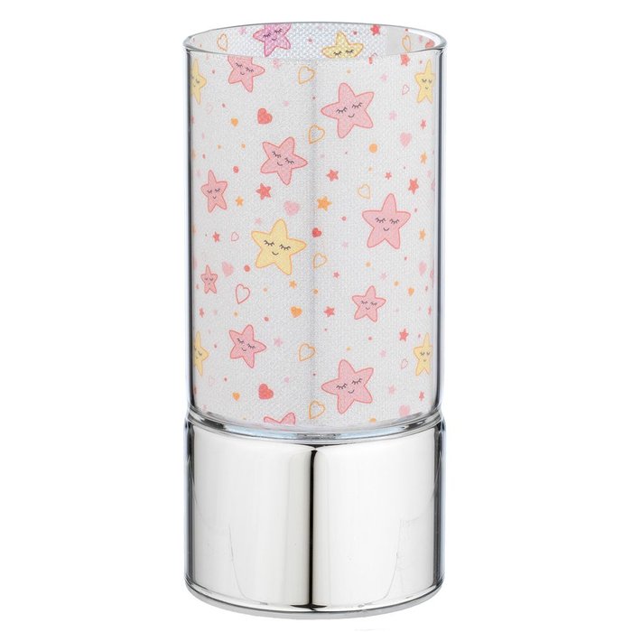 Lampara Cristal 7x15 Estrellas Rosa Bagutta