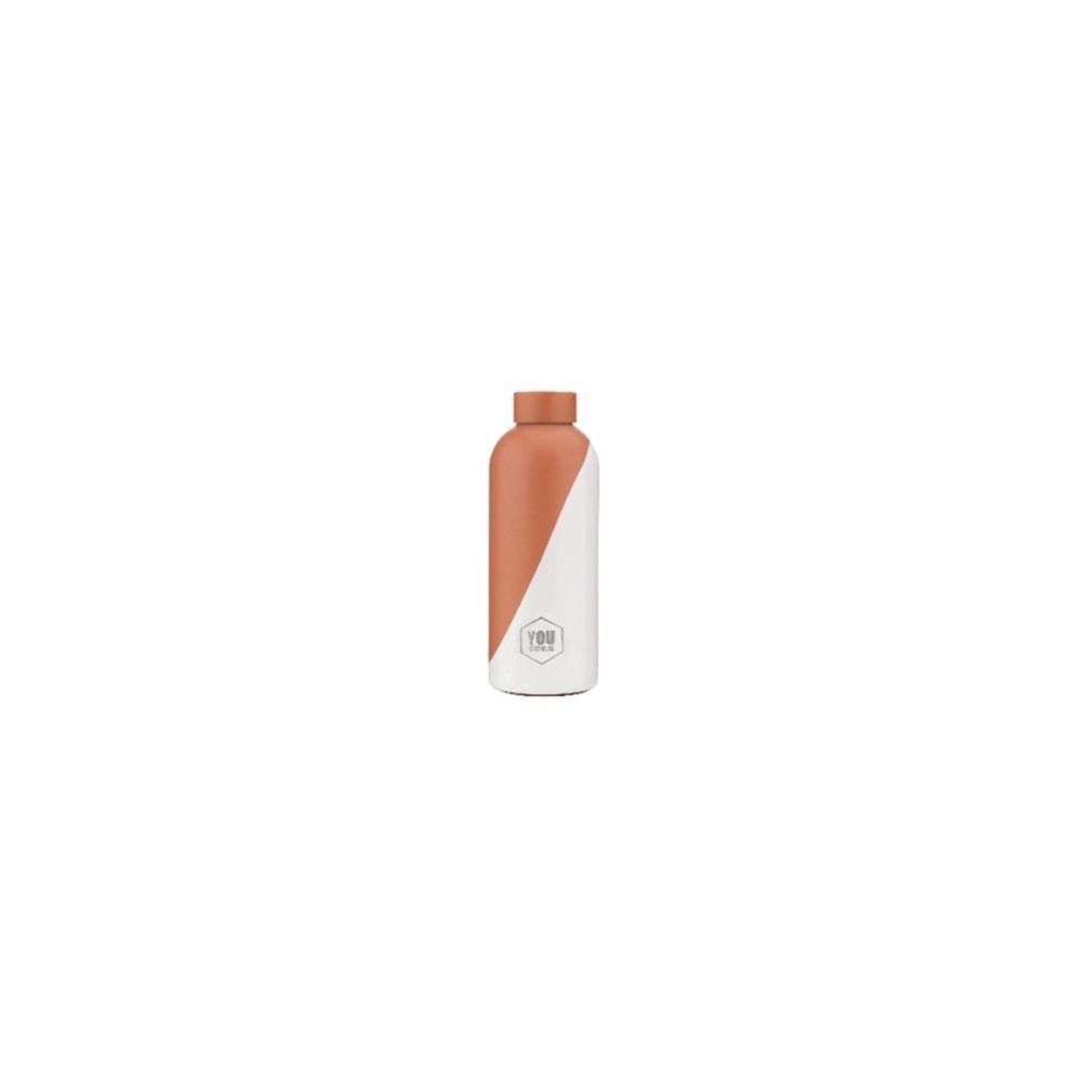 Botella Acero Inoxidable de 500 ml Dual Color Blanca y Rosa PRYSE Imagen principal del producto
