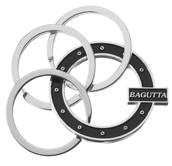LLAVERO CIRCULAR NEGRO PLATEADO CON CLAVIJAS | BAGUTTA | 1 UNIDAD | 8050999818065 Imagen principal del producto