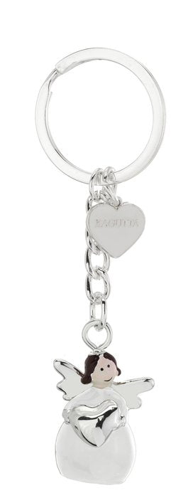 LLAVERO DE ANGEL BLANCO PLATEADO CON CORAZON | BAGUTTA | 1 UNIDAD | 8050999818447 Imagen principal del producto