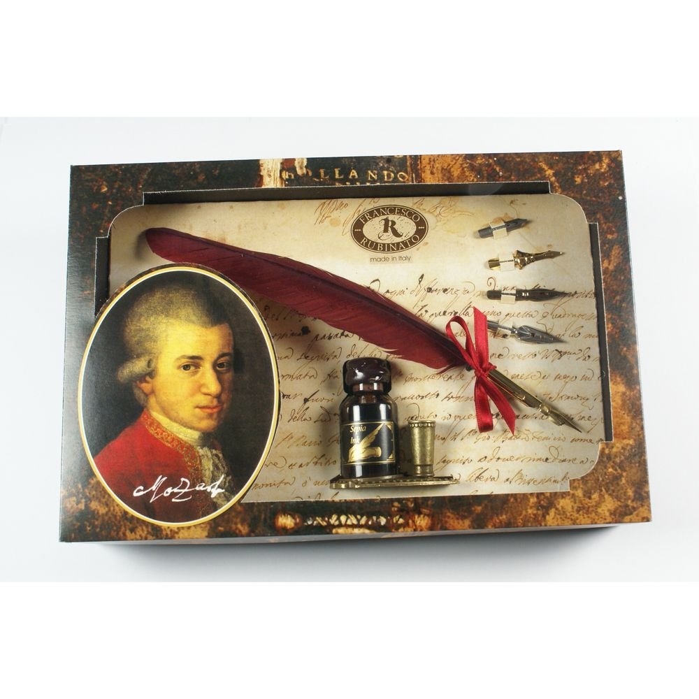 Pluma Mozart con 5 plumillas metálicas Rubinato