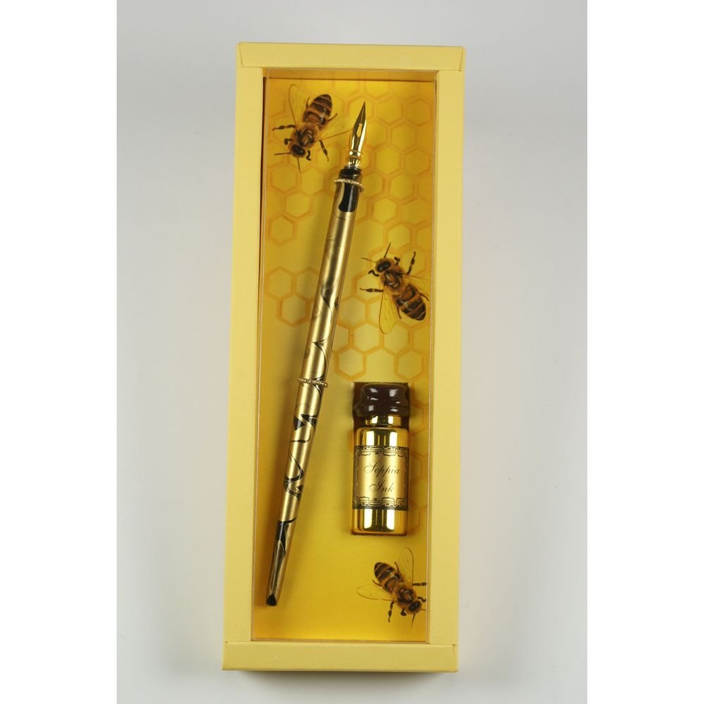Set portaplumas madera Rubinato con plumín metálico