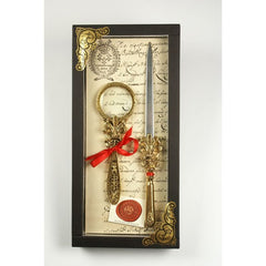 SET LUPA + ABRECARTAS ORO FLOR DE LYS | 1 UNIDADES | (RUBINATO)