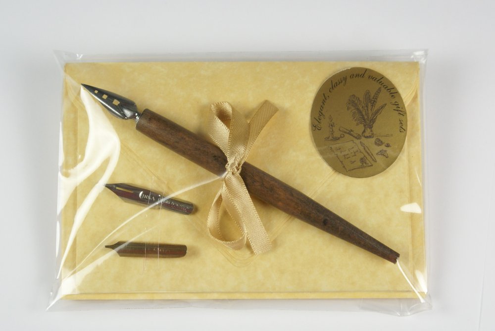 Set 5 Sobres, 3 Puntas y Porta Puntas de Madera Rubinato