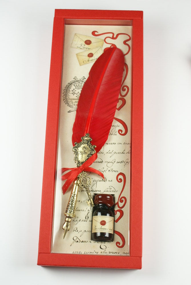Set escritura pluma con portaplumas rojo y tinta Rubinato Imagen principal del producto
