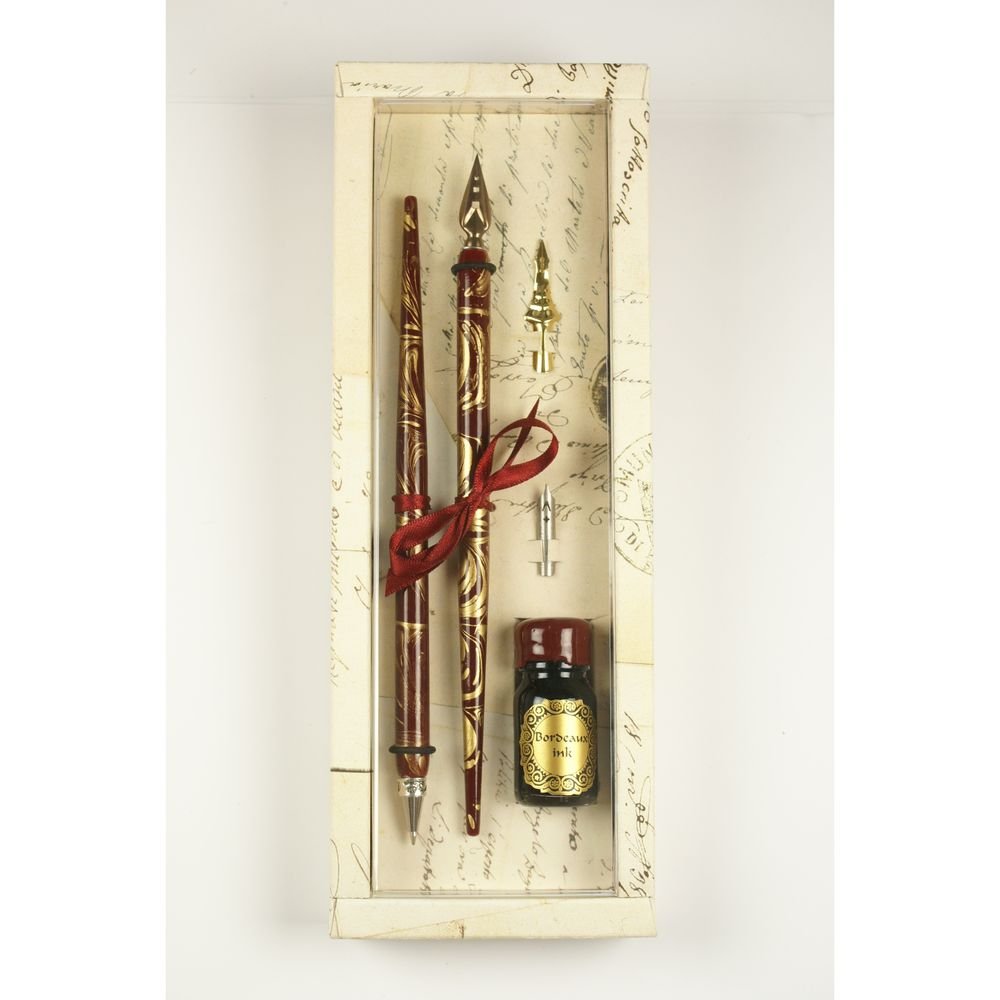 Set escritura Bordeaux Boligrafo portaplumas 3 plumillas Tin Imagen principal del producto