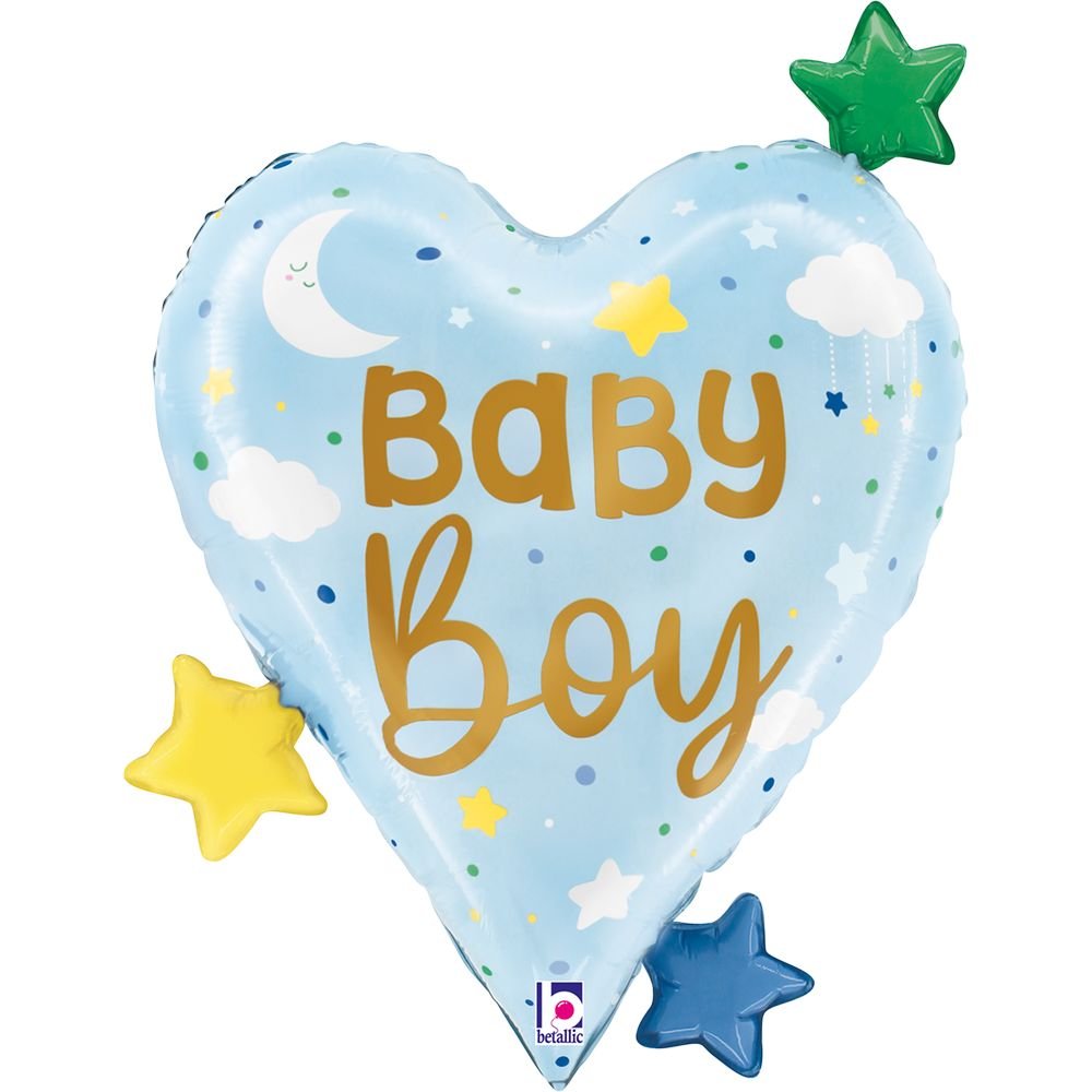 Globo Estrellas de Corazón Bebe Azul Grabo Balloons 64 cm Imagen principal del producto