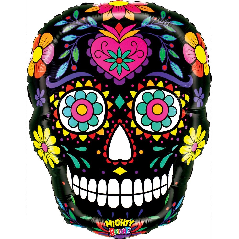 Globo calavera de azúcar negra poderosa 56 cm Grabo Balloons