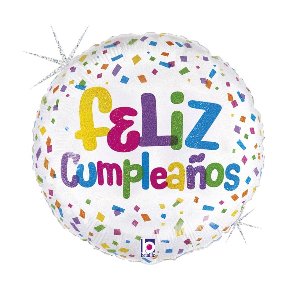 GLOBO R18 CONFETI DE CUMPLEAÑOS 46 CM | GRABO BALLOONS | ENVASE 5 UDS. UNIDAD | 8055513265554 Imagen principal del producto