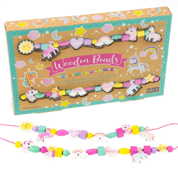 Set Perlas Madera Unicornios NICE GROUP