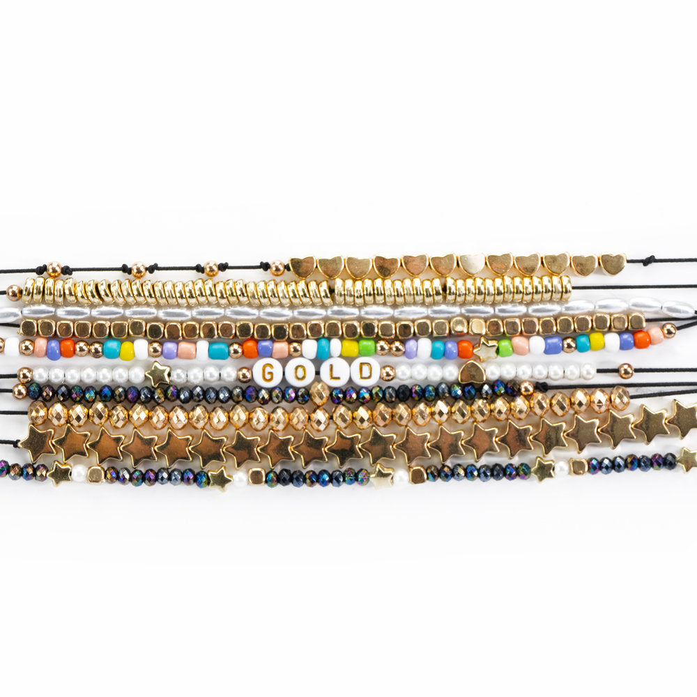 Juego Crea Tus Pulseras Perline Gold Oro 600 pcs