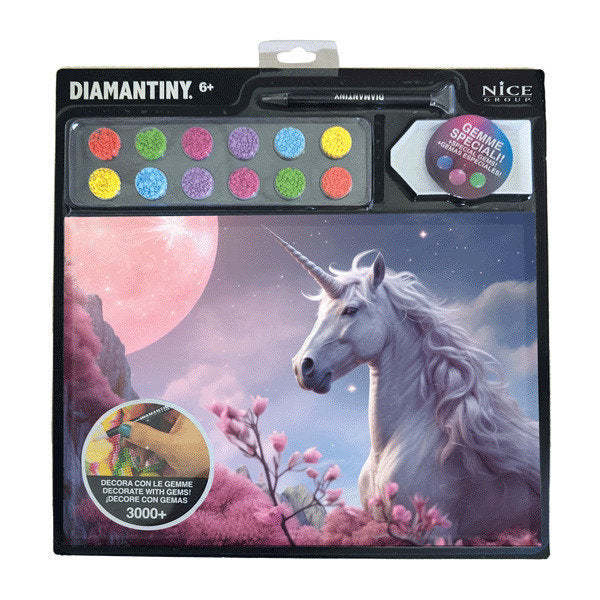 JUEGO CREA CON DIAMANTES DIAMANTINY FANTASY PINK UNICORN | DIAMANTINY NICE | 1 UNIDAD | 8056779964137 Imagen principal del producto