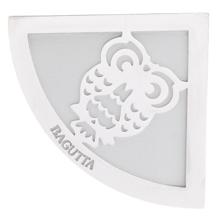 MARCAPAGINAS ESQUINA CON BUHO SOBRE PIEL SINTETICA BLANCO | 1 UNIDADES | (BAGUTTA)