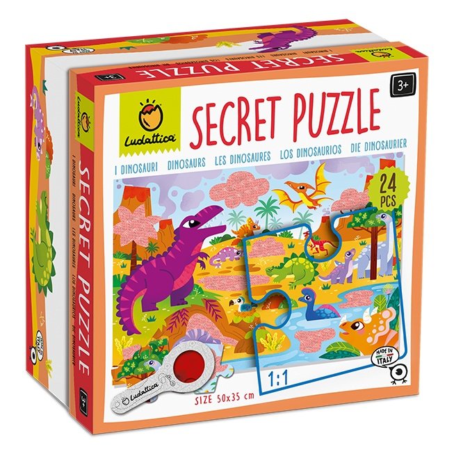 PUZZLE SECRETO 24 PIEZAS - DINOSAURIOS | LUDATTICA | 1 UNIDAD | 8057158621863
