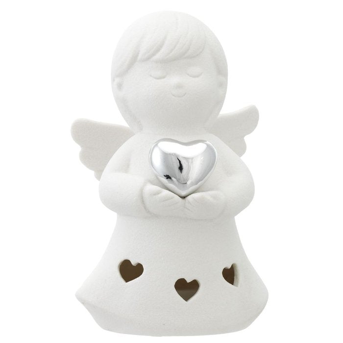 ANGEL 14 CM CON LUZ LED Y CORAZON PLATEADO | BAGUTTA | 1 UNIDAD | 8057639856043 Imagen principal del producto
