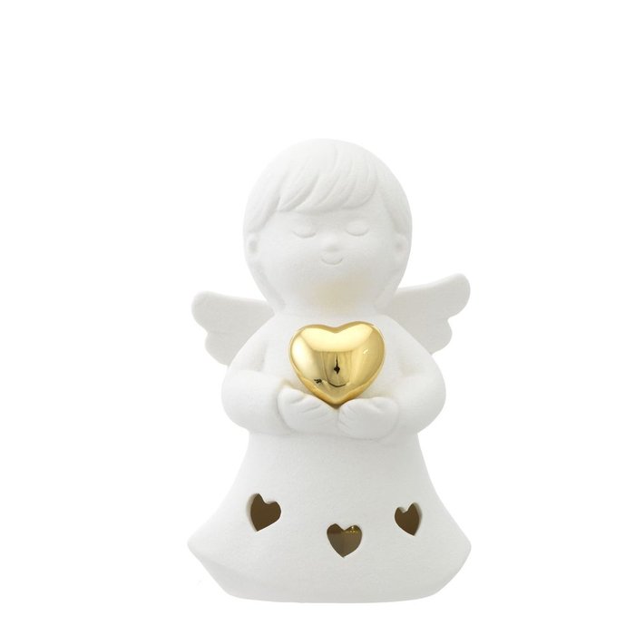ANGEL 14 CM CON LUZ LED Y CORAZON DORADO | BAGUTTA | 1 UNIDAD | 8057639856074