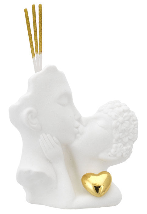 MIKADO FIGURA BLANCA PAREJA BESO CORAZON DORADO | BAGUTTA | 1 UNIDAD | 8057639856500