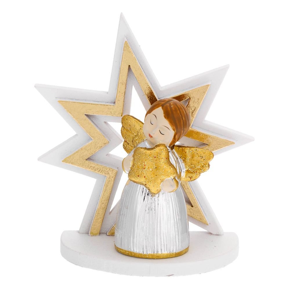 Decoracion Angelito con Estrella Oro Bagutta