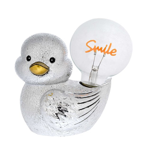 Lampara con Bombilla Smile Figura de Pato Acabado Metálico Bagutta