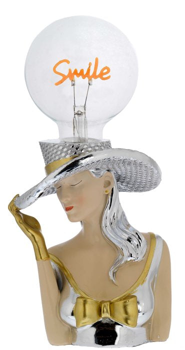 Lámpara con Bombilla Smile Figura de Señora con Lazo Bagutta