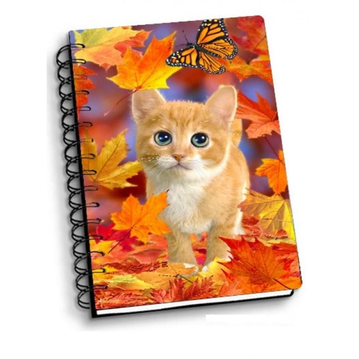 Libreta espiral A6 Fall Kitten Cat 3D ARTGAME
