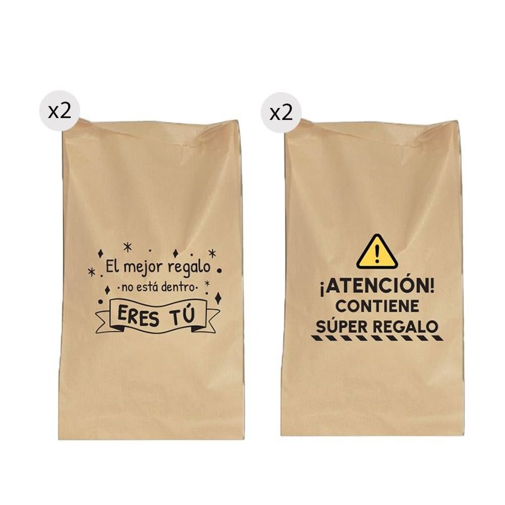 JUEGO DE 4 SOBRES DE REGALO 20X30 FRASES | DCASA | ENVASE 10 UDS. UNIDAD | 8410000176186 Imagen principal del producto