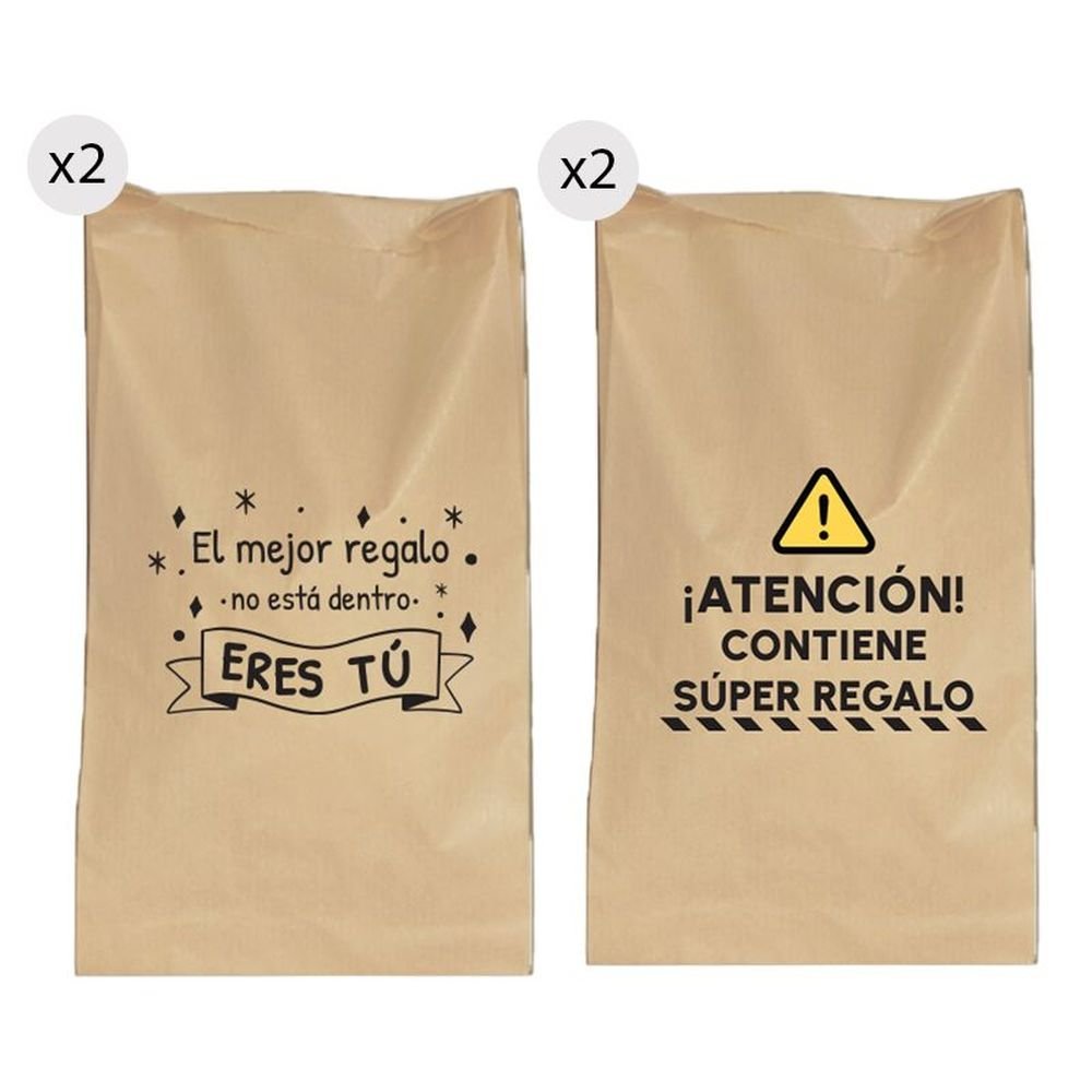 JUEGO DE 4 SOBRES DE REGALO 25X40 FRASES | DCASA | ENVASE 10 UDS. UNIDAD | 8410000176193