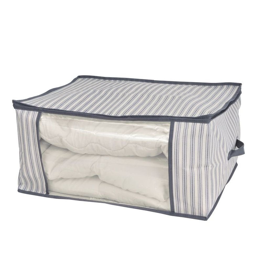 Funda guarda ropa grande rayas gris DCASA 60 x 45 x 30 cm