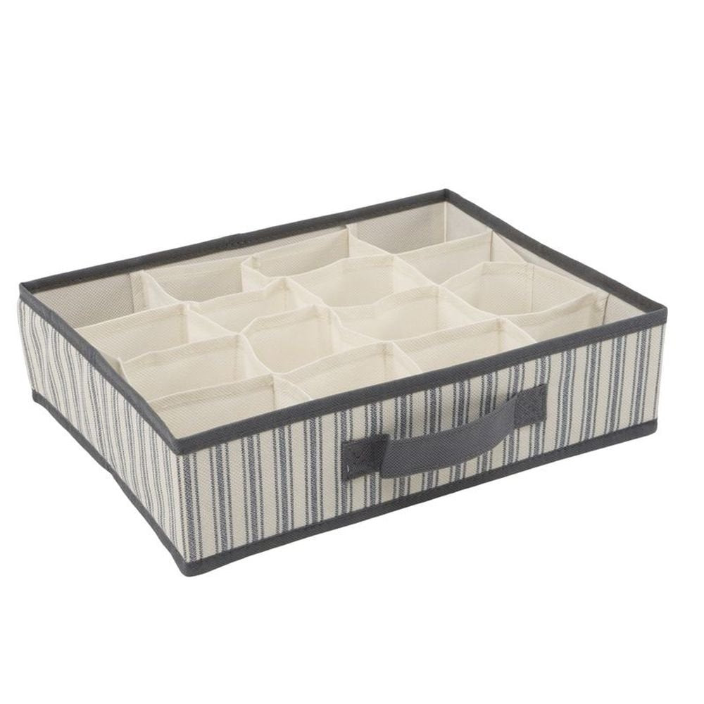 Organizador Ropa Cajones 16 Departamentos Rayas Gris Marca DCASA Imagen principal del producto