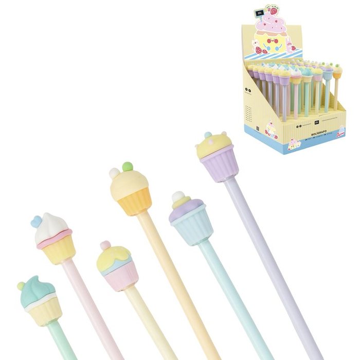 Expositor 36 Bolígrafos Cupcake Surtidos DCASA