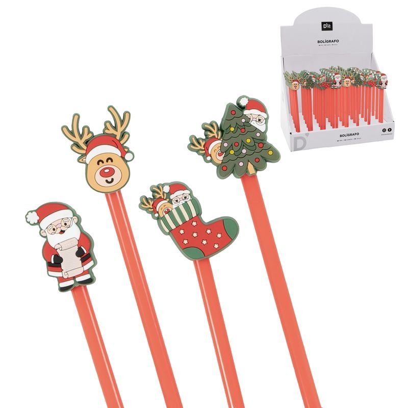 Expositor 48 Bolígrafos Papá Noel Surtidos Marca DCASA Navidad