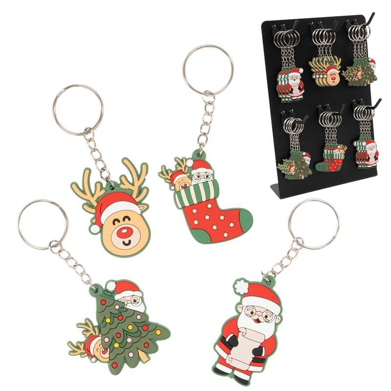 EXPOSITOR 48 LLAVEROS PAPA NOEL SURTIDOS | DCASA NAVIDAD | ENVASE 48 UDS. UNIDAD | 8410000214604