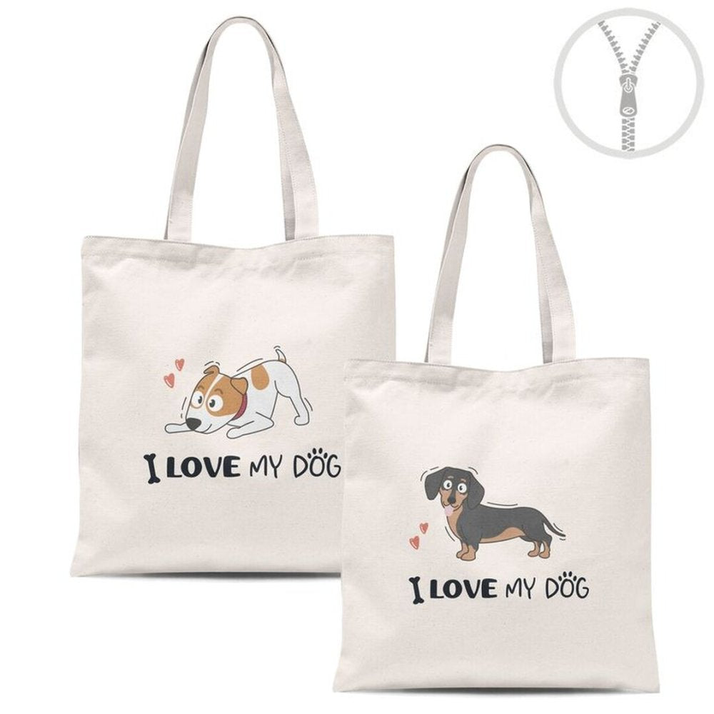 Bolsa Algodón con Cremallera Perros Surtidas Marca DCASA Imagen principal del producto