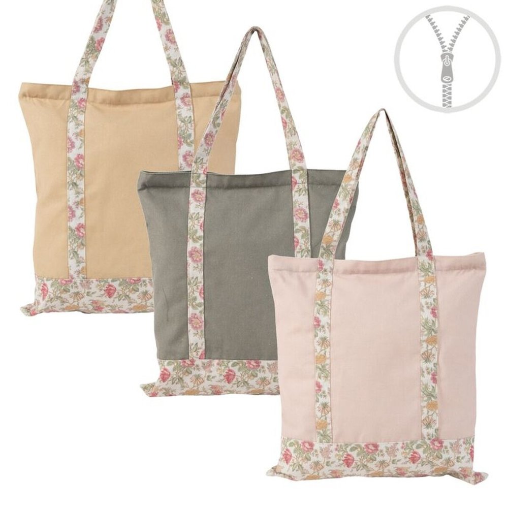 BOLSA ALGODON CON CREMALLERA FLORES SURTIDAS | DCASA | 1 UNIDAD | 8410000221947